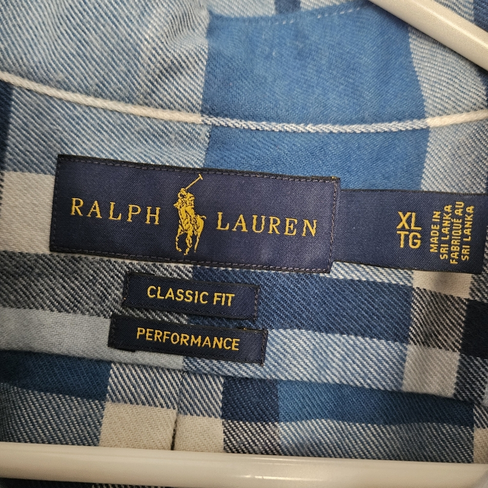Ralph Lauren Flannel Shirt Mens XL Button Up Plaid Long Sleeve Preppy Pony - Picture 2 of 6